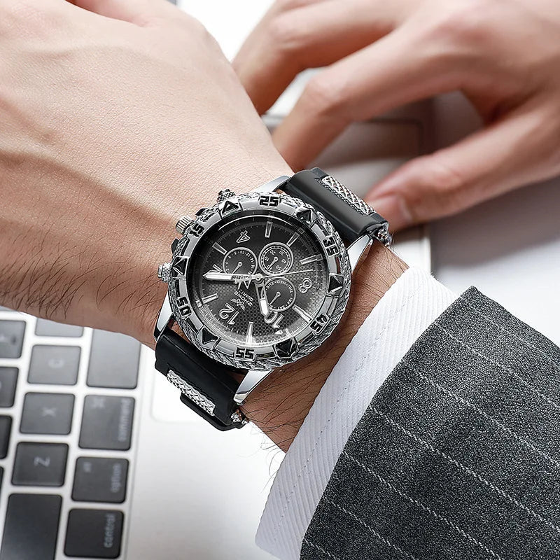 New Arrival Men Watch Fashion Casual Silicone Strap Wristwatch Male Outdoor Sports Military Quartz Clock Relogio Masculino